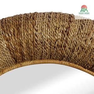 Espejo Redondo de Pared de Ratán Tejido Marrón, 35"D. Hecho a Mano. Apto para uso en interiores y exteriores. - Product Image 3