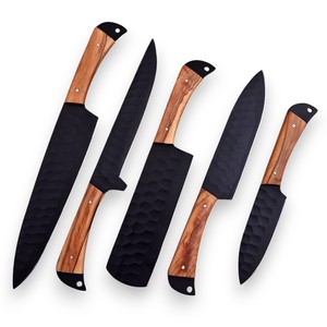 ชุดมีดเชฟสแตนเลสสตีล 5 ชิ้น Nordic Forge ด้ามไม้พะยูง ผลิตตามสั่ง OEM ทำด้วยมือ ใช้ได้ทั้งมือซ้ายและขวา ใบมีดตรง - Product Image 1