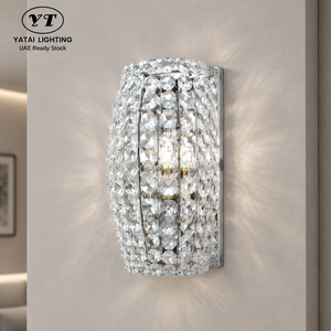 Lámpara de pared de cristal moderna con marco de hierro E14, tres temperaturas de color para decoración de dormitorio, hotel, pasillo y sala de estar - Product Image 1
