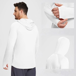 Camiseta Deportiva de Manga Larga con Capucha para Hombre, Color Verde Lima, Absorbente de Humedad, Color Sólido, Corte Regular, Estilo Pullover - Product Image 6