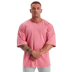 T-shirt à épaules tombantes surdimensionné 100% coton pour homme, de haute qualité, écologique, anti-boulochage, poids lourd 220g, col montant uni - Product Image 3