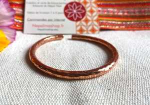 Bracelet manchette en cuivre pur fait main, artisanat en métal massif, tige martelée lourde, bijoux de guérison, pour hommes et femmes, uni, OEM, antique, poli miroir - Product Image 6