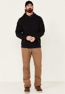 Sweat-shirt à capuche décontracté pour homme, style streetwear, couleur unie, 100% coton molletonné, séchage rapide, coupe ample, imprimé, pour l'hiver - Product Image 3