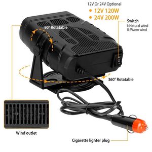 Riscaldatore Portatile 2-in-1 per Casa e Auto con Ventilatore, Sbrinatore e Disappannatore Elettrico - Product Image 6