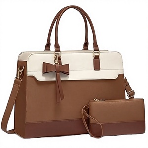 Sac fourre-tout pour ordinateur portable 15,6 pouces en cuir PU imperméable style vintage avec fermeture éclair 13 - Product Image 2