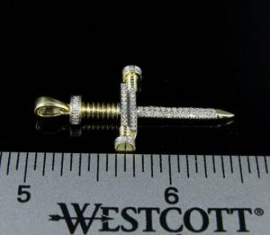 Colgante de Cruz con Moissanita, Chapado en Oro de 18K sobre Plata 925, Estilo Hip Hop de Lujo para Hombre - Product Image 6