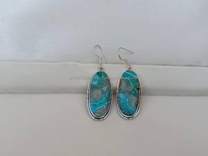 Pendientes de palanca de Plata de Ley 925 de Venta caliente con piedras preciosas curativas de Shattuckite, joyería colgante fina, regalos para ella - Product Image 3