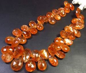 Cuentas facetadas de piedra solar arcoíris africana de alta calidad, corte pera, color naranja, 8-15 mm, hilo de 8.5 pulgadas, gema natural para la fabricación de joyas DIY - Product Image 2