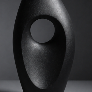 Jarrón de Flores de Aluminio Fundido con Textura Negra Minimalista Nórdica, Diseño Geométrico Hueco Abstracto, Jarrón para Capullos, Decoración de Mesa para el Hogar - Product Image 6