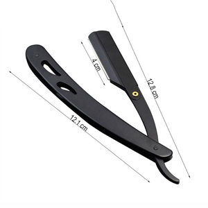 Professional Folding Barber Straight <b>Razor</b> Super Stainless Steel <b>Single</b> <b>Blade</b> Plastic Handle-Reusable for Bikini Face Shaving - Product Image 2