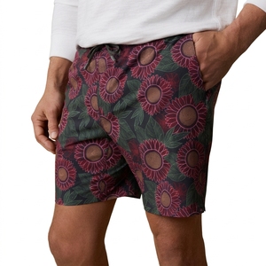 <b>Men</b> High Quality Shorts Floral Print Board Shorts Quick Dry Drawstring Waist Casual Swim <b>Trunks</b> With Pockets - Product Image 1