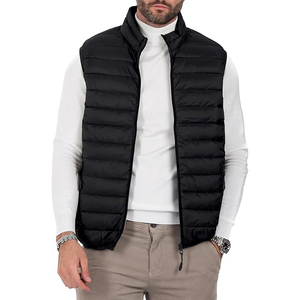 Quilted <b>Packable</b> Puffer Vest Men Jet Black Ultralight Compressible Sleeveless Core Warmer Sleeveless <b>Jackets</b> - Product Image 1