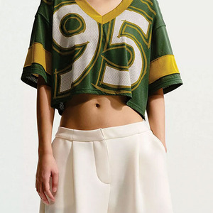 Professional Custom Wholesale American Football Jersey Sublimated Basketball Cropped <b>Top</b> Breathable Summer Jersey Shirt Design - Product Image 5