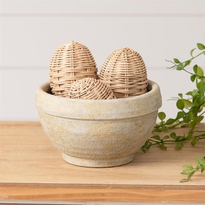 Huevos grandes de ratán natural tejidos a mano Jumbo huevo de Pascua vacaciones y accesorios decorativos fesviales - Product Image 3