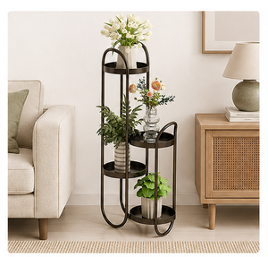 Soporte de metal moderno de 4 niveles para plantas, resistente, para macetas, estante de exhibición para interiores y exteriores, para sala de estar, al precio más bajo. - Product Image 2