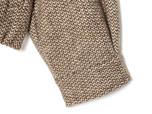 Veste Courte Minimaliste en Tweed pour Femme, Col Montant, Manches Longues, Motif Chevrons, Manteau d'Automne en Mélange de Laine, Style Pull - Product Image 6