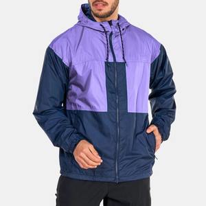 Veste coupe-vent légère imperméable et résistante au vent pour homme, style nouveau, à capuche, pour la randonnée, les voyages, couleur violet marine - Product Image 3