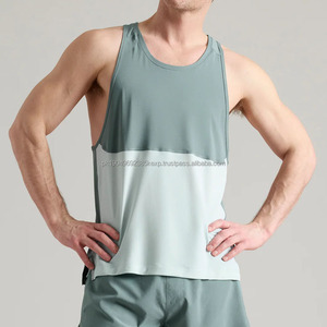 Débardeur de sport pour homme avec logo personnalisé, respirant, pour la course à pied, patchwork, musculaire, athlétique, sans manches, vêtements de fitness pour homme - Product Image 5