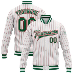 Veste universitaire personnalisée en laine rose et noire à rayures fines avec broderie, col montant, style décontracté d'hiver, avec service OEM - Product Image 1
