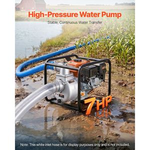 Pompa d'Acqua Portatile a Benzina da 7HP, 3 in 1, 242 GPM, per Trasferimento Acque Seminostriche, con Tubo di Scarico da 25 Piedi per Pompe da Piscina - Product Image 2