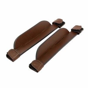 Bridelette en cuir noir et marron pour cheval, luxueuse, en cuir de première qualité pré-huileé, avec attaches auto-agrippantes. - Product Image 3