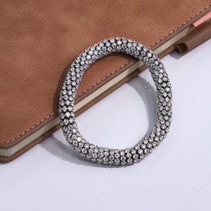 Pulsera de Lujo Unisex de Plata de Ley 925 con Diamantes Cilíndricos Brillantes Cultivados en Laboratorio, Bañada en Rodio, con Pavé y Corte Grueso, para Boda - Product Image 6