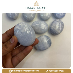Piedra de Palma de Angelita Natural Pulida, Cristal de Angelita Azul, Piedra de Palma para Meditación y Sanación, Venta al por Mayor - Product Image 5