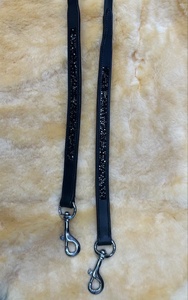 RUB INTERNATIONAL Cordes de laisse en cuir avec détails en cristal, équipement équestre de qualité supérieure pour l'équitation - Product Image 2
