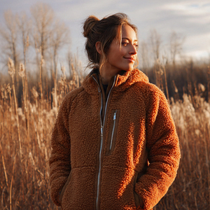 เสื้อแจ็คเก็ตเชอร์ปาคุณภาพสูง ซิปแบบเต็มตัว กระเป๋าผ้าซาติน บุขนเฟลซสำหรับผู้หญิง - Product Image 5