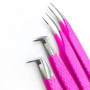 Pince à épiler de précision rose Morje Surgical en acier inoxydable à pointe lisse avec prise en main parfaite pour l'application des cils - Product Image 2