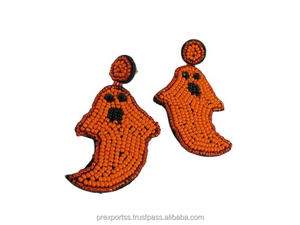Pendientes de Aro Góticos de Calavera con Cuentas de Cristal y Diamantes de Imitación, de Acero Inoxidable, para Halloween, Talla Personalizada, para Mujer, con Diseño de Esqueleto Espeluznante - Product Image 5