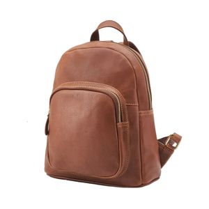 Premium Genuine <b>Leather</b> <b>Laptop</b> <b>Backpack</b> Men Large Capacity Business Travel Waterproof Vintage Design Custom Logo OEM Polyester - Product Image 1