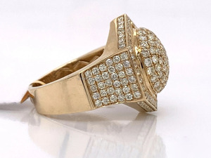 Anillo de compromiso o boda con halo de diamantes de moissanita estilo Iced Out para hombre, chapado en oro, plata de ley 925, estilo Hip Hop, para regalo - Product Image 3