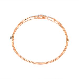 Rose Gold Lab Grown Diamond Asymmetric Geometric Open <b>Bangle</b> <b>Bracelet</b> - Product Image 3