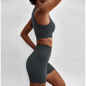 Shorts de cycliste personnalisés pour femmes, lot de 3, unis, taille haute, noir, gris anthracite, bleu marine, pour le sport, l'entraînement et le yoga - Product Image 4