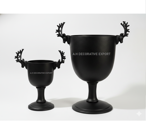 Moderno Juego de Cubitera de Aluminio Negro Mate |   Enfriador de Vino con Diseño de Asta de Ciervo Gótico |   Elegante Soporte Nórdico para Bar, para Fiestas - Product Image 4