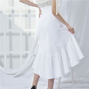 ODM Elegant Styling Sustainable a White <b>Maxi</b> Cotton 50% Belt <b>Skirt</b> - Product Image 3