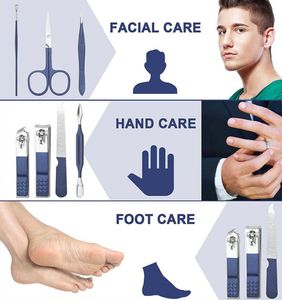 Kit de soin des ongles en acier inoxydable pour manucure et pédicure, coupe-ongles, kit de toilettage pour sourcils, moustache, ongles et orteils - Ensemble de beauté 7 pièces - Product Image 4