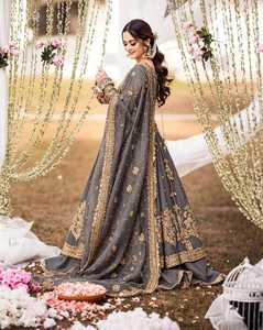 Robe de soirée de luxe pakistanaise pour femmes, élégante, brodée, pour mariage, soirée, tenue de soirée formelle - Product Image 3