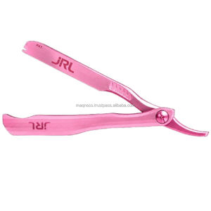 JRL Precision Styling <b>Razor</b> Pink Professional Stainless Steel Barber Straight Edge <b>Razor</b> Magnetic <b>Blade</b> Holder Custom Logo - Product Image 1