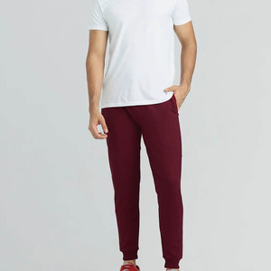 New Arrival High Quality <b>Men's</b> Scarlet <b>Red</b> Washed Joggers <b>For</b> <b>Men</b> Breathable <b>Men's</b> <b>Trouser</b> Ribbed Cuffs With Pocket Wholesale - Product Image 2