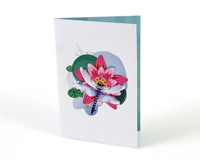 Tarjeta de Agradecimiento con Diseño Personalizado y Libélula 3D Pop-up, Tarjetas de Felicitación para Negocios