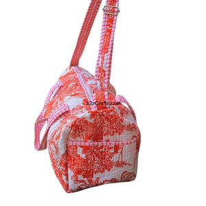 Bolsa de Viaje de Fin de Semana Ecológica Estilo Vintage, 100% Lona de Algodón Puro con Cierre de Cremallera para Playa, Verano, Viajes y Compras - Product Image 3