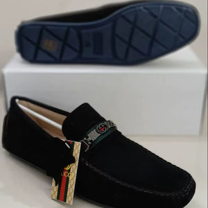 Mocassins décontractés pour hommes en cuir véritable imprimé de haute qualité, grande taille, plateforme rétro, légers - Product Image 1