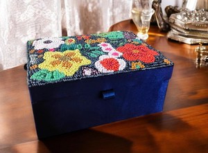 Handmade Floral beaded <b>box</b> multicolored beaded embroidery storage <b>box</b> decorated organizer special gift <b>valentines</b> daybox - Product Image 3