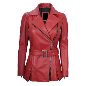 Abrigo largo de cuero genuino para mujer, chaqueta de exterior con textura suave y cálida, ideal para las necesidades de moda moderna. - Product Image 1