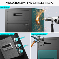 Caja Fuerte con Ranura para Depósitos, Resistente, Anti-robo, Metálica, con Cerradura Digital de Huella Dactilar, Contraseña y Llave, para Depósito de Efectivo, Hogar, Oficina, Hotel