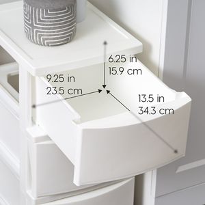 Set di 2 Organizzatori Stretti a 3 Cassetti Bianchi per Camera da Letto e Soggiorno - Product Image 3