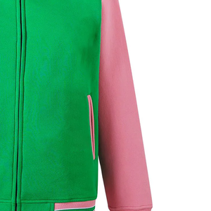 Chaqueta Varsity Premium de Dos Tonos, Satinada, Resistente al Viento y con Calefacción, Personalizada con Bordado de Letras Griegas para Hermandades y Fraternidades - Product Image 6