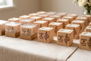 Wood <b>Tea</b> Light Holder Set Round Handmade Candle Holder for Home Decoration - Product Image 2